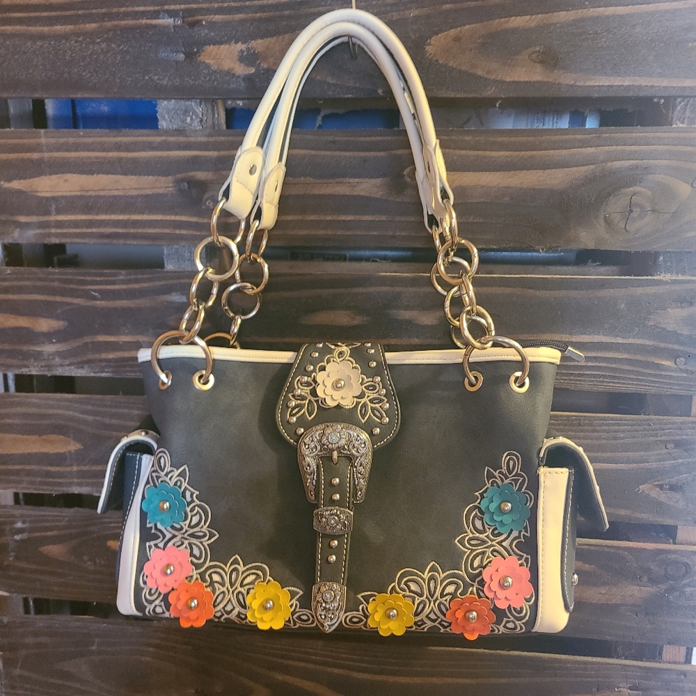 Montana West Floral Concealed Weapon Shoulder Purse.